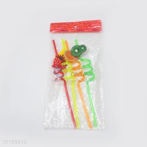 High Quality 4pc Fruit Shaped Straws Set