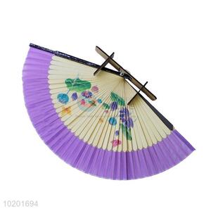 Wholesale simple purple hand fan