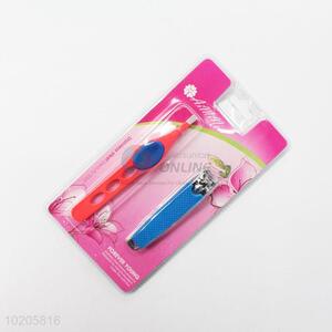 Promotional 2pcs Stainless Steel Nail Clipper/Eyebrow Tweezers Beauty Tool Set