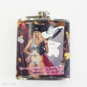 Fashion Lady Printed High Quality Stainless Steel Copper Hip Flask