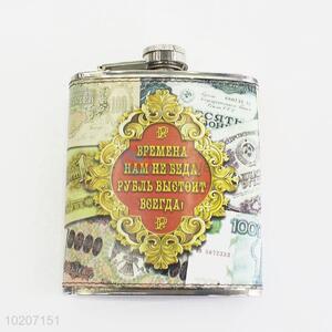 Money Pattern High Quality Stainless Steel Hip Flask