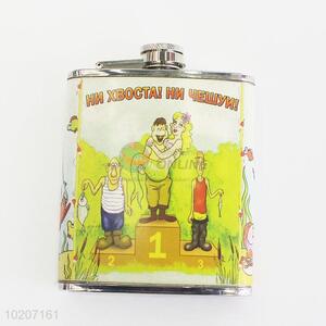 Comic Pattern Stainless Steel Copper Camping Hip Flask Mini Flagon