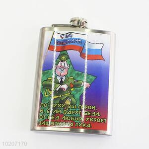 Comic Pattern Stainless Steel Copper Hip Flask Outdoor Camping Flagon