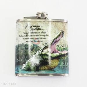 High Quality Crocodile Pattern Stainless Steel Hip Flask Mini Flagon