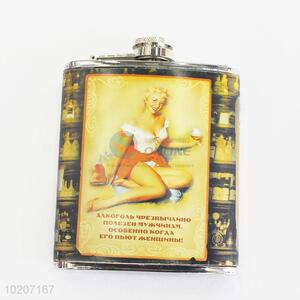 Eco-friendly Lady Printed Mini Design Hip Flask