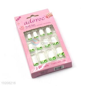 Wholesale 12Pieces Painted Design Nail Tips With Back Glue
