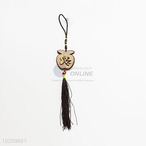 Apple shape wooden car hanging pendant