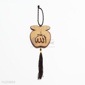 Apple shaped religious ornament car hanging wooden key