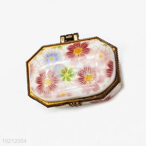 Latest Design Mini Decorative Jewelry Case with Flowers Pattern