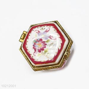 Popular Flowers Printed Ceramic Jewelry Box/Case for Sale