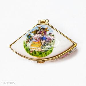 Factory Direct Ceramic Jewelry Box/Case in Fan Shape