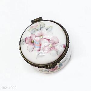 Pretty Cute Flowers Printed Ceramic Jewelry Box/Case