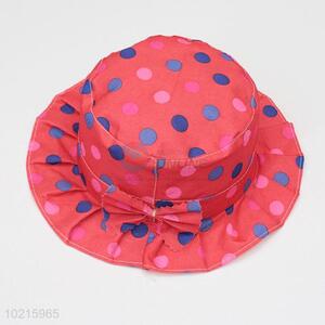 Best High Sales Red Color Dotted Printed Sun Hat for Kids