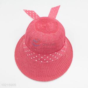 Lovely Style New Design Pink Children Straw Hat