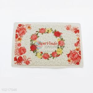 Beautiful Flower Pattern PVC Floor Mat for Home Use