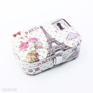 Delicate Design Eiffel Tower Printed PU Leather Jewelry Storage Box