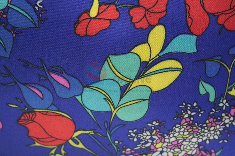 Vintage Flower Pattern Satin Fabric Travel Cosmetic Bag