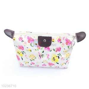 Sweet Flower Pattern Korean velvet Women Cosmetic Bag