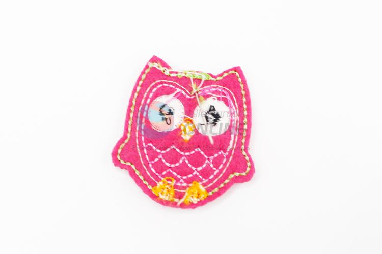 Lovley design owl shape embroidery badge brooch