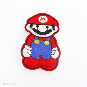 Popular cheap mario shape embroidery badge brooch