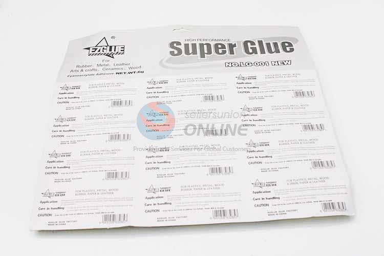 Factory Price Bottle Package Super Glue 12Pieces Blister Packing Card Glue