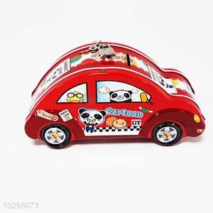 Hot selling lovely tinplate car shaped money box