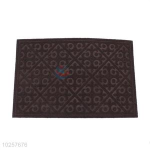 Dark Coffee Soft Flower Pattern Absorbent Door Mat