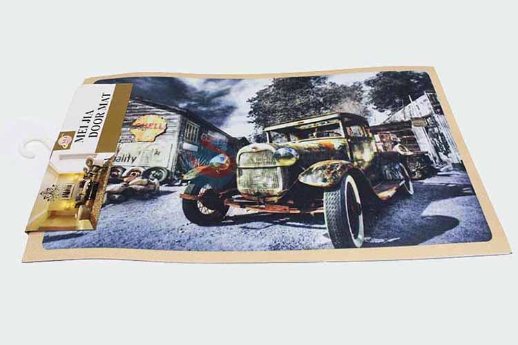 Vintage Car Pattern Decorative Non-slip Front Floor Mat/Rectangular Door Mat