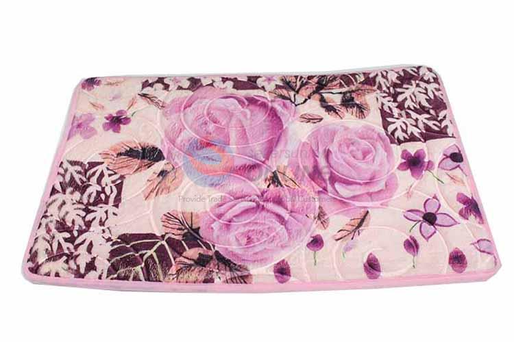 Rose Pattern Decorative Non-slip Front Floor Mat/Rectangular Door Mat