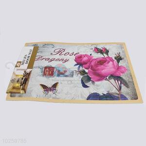 Rose Pattern Decorative Non-slip Front Floor Mat/Rectangular Door Mat