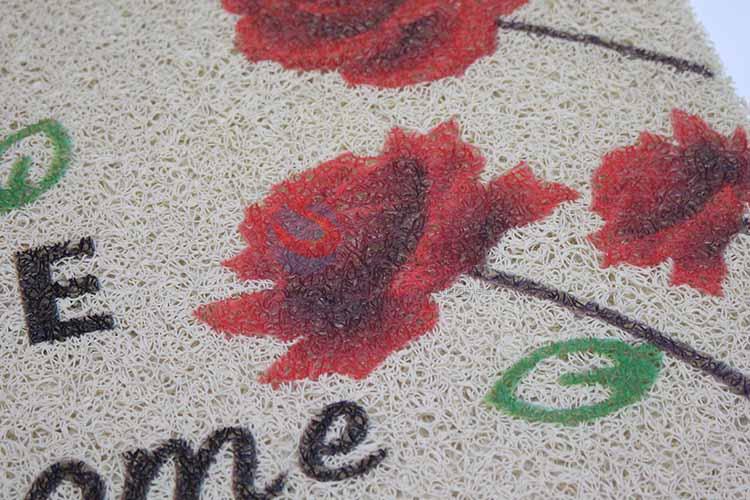 Rose Pattern Decorative Non-slip Front Floor Mat/Door Mat