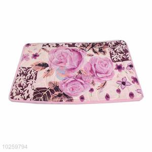 Rose Pattern Decorative Non-slip Front Floor Mat/Rectangular Door Mat