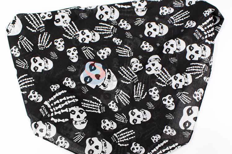 Skull Pattern 100% Cotton Printing Head Kerchief Square Bandana