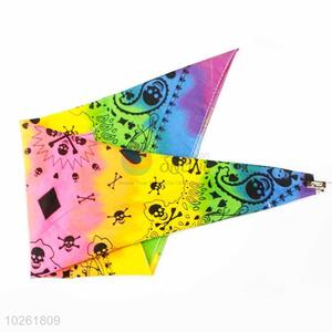 Colorized Skull Pattern 100% Cotton Printing Head Kerchief Square Bandana