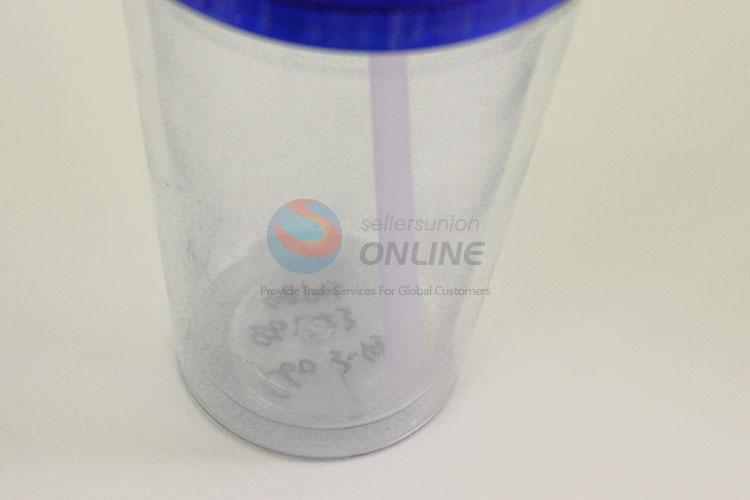 Wholesale Plastic Transparent Cup with Straw Creative Personalized Coffee Milk Tea Cup Potable Cup