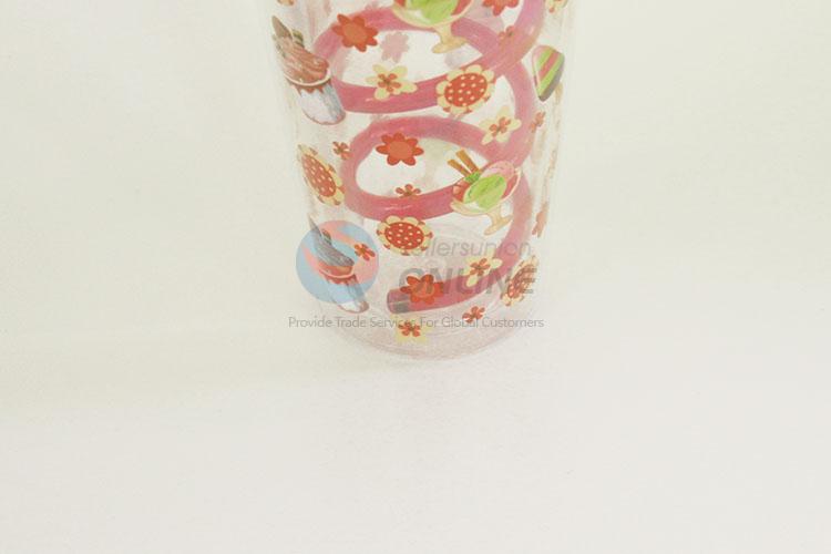 Good Quality Little Flower Design Plastic Creative Fruit Juice for Summer Water Bottles Ice Plastic Cup with Crooked Straw