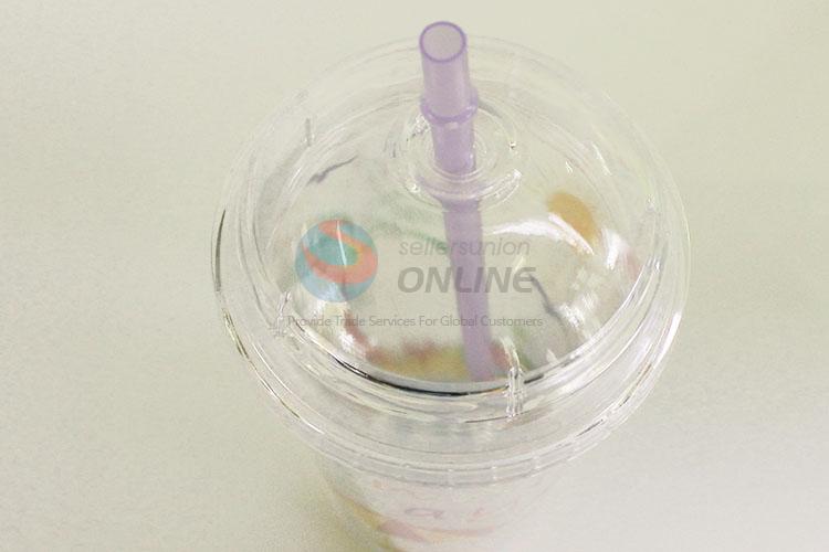 Cheap Price Plastic Cup with Straw Creative Personalized Coffee Milk Tea Cup Potable Cup