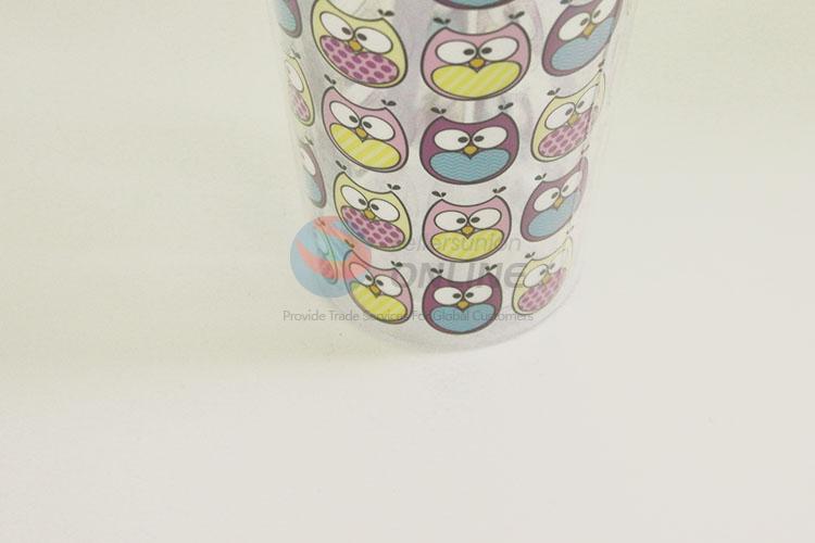 Cheap Price Plastic Cartoon Owls Cup with Straw Creative Personalized Coffee Milk Tea Cup Potable Cup