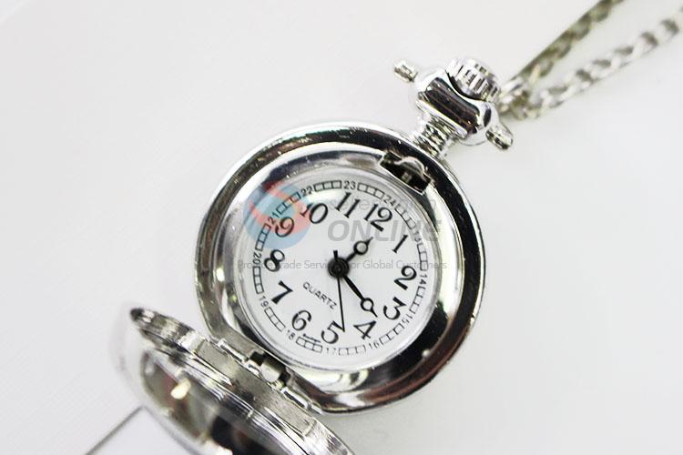 Wholesale Flower Pattern Metal Quartz Pocket Watches with Chain
