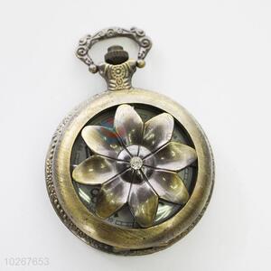 High Quality Flower Design Metal Quartz Pocket Watches