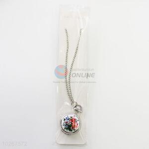 Flower Pattern High Quality Metal Quartz Pocket Watches with Chain