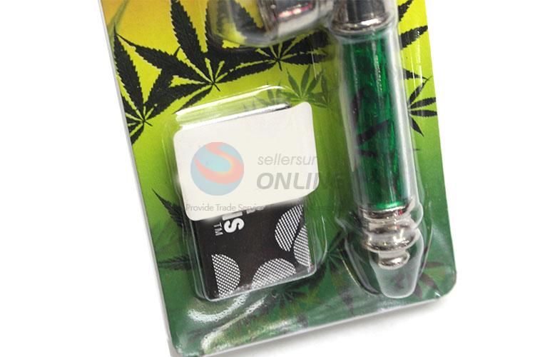 Professional Green Handle Metal Tobacco Pipe for Sale