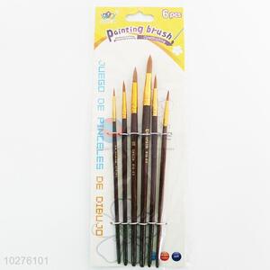 6 Pcs Wooden Handle Paintbrush Set