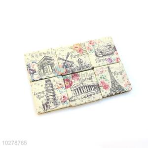 Fashionable Building Printed Square Pocket Cosmetic Mirror for Sale