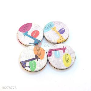 Cartoon Giraffe Printed Round Pocket Cosmetic Mirror for Sale