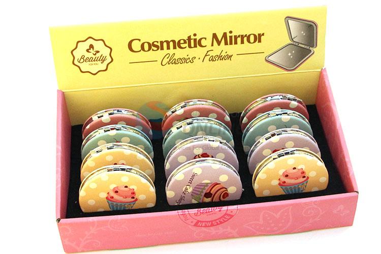 Delicious Cake Printed Round Pocket Cosmetic Mirror for Sale