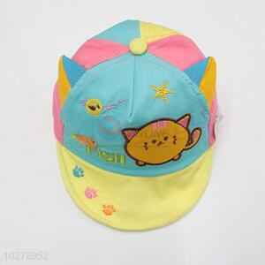 Fashion cat pattern baby baseball cap/sunhat