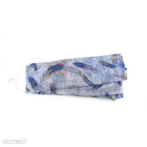 Promotional Feather Pattern Voile Scarf for Women