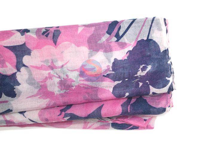 Promotional Flower Pattern Voile Scarf for Women