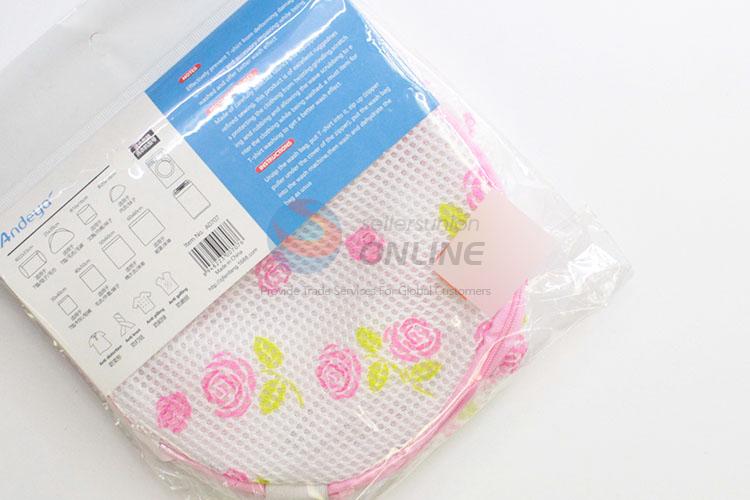 Pink Flowers Pattern Lingerie Washing Hosiery Saver Protect